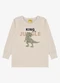 Rovi Kids - Camiseta Manga Longa em Meia Malha Verde - variação: Bege