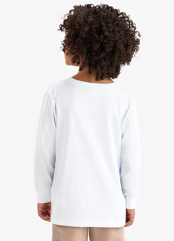 Rovi Kids - Camiseta Manga Longa em Meia Malha Branco 2