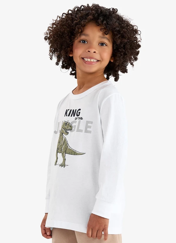 Rovi Kids - Camiseta Manga Longa em Meia Malha Branco 4