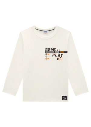 Marlan - Camiseta Manga Longa em Meia Malha Penteada Bege - MARLAN