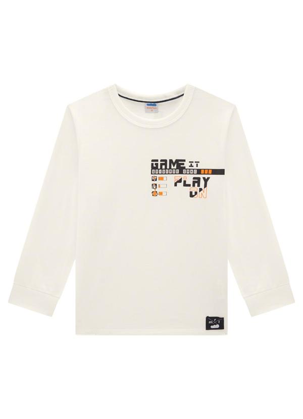 Marlan - Camiseta Manga Longa em Meia Malha Penteada Bege