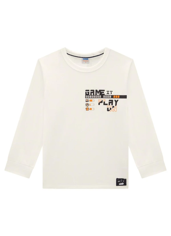 Marlan - Camiseta Manga Longa em Meia Malha Penteada Bege