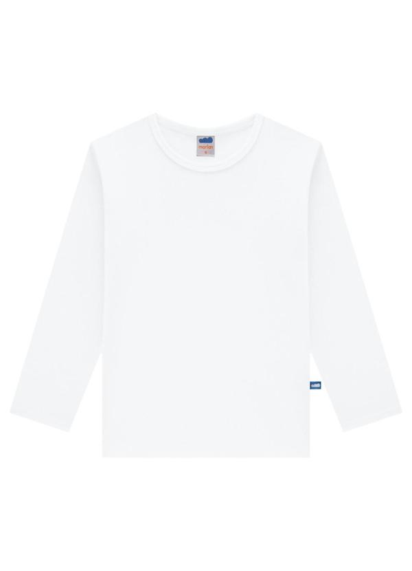 Marlan - Camiseta Manga Longa em Suedine Unissex Branco