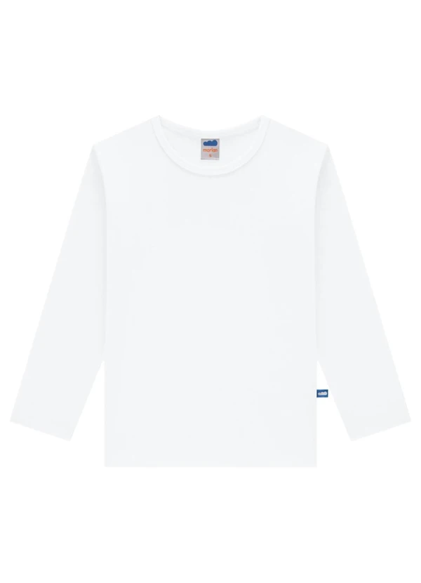 Marlan - Camiseta Manga Longa em Suedine Unissex Branco