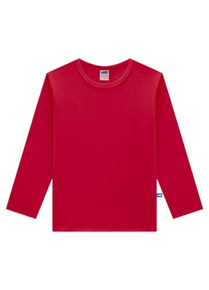 Marlan - Camiseta Manga Longa em Suedine Unissex Vermelho - MARLAN