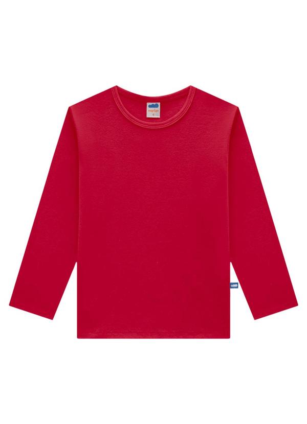 Marlan - Camiseta Manga Longa em Suedine Unissex Vermelho