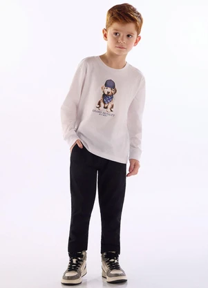 Quimby - Camiseta Manga Longa Est Cachorro Branco - QUIMBY