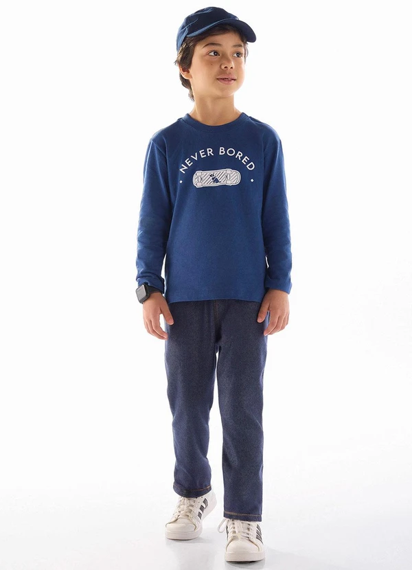 Quimby - Camiseta Manga Longa Estampa Azul 2