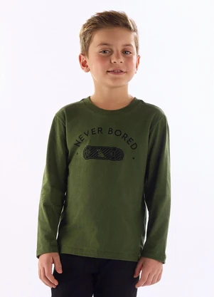 Quimby - Camiseta Manga Longa Estampa Verde - QUIMBY