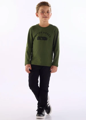 Quimby - Camiseta Manga Longa Estampa Verde - QUIMBY