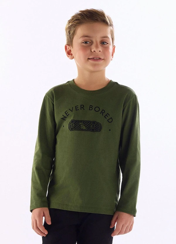 Quimby - Camiseta Manga Longa Estampa Verde