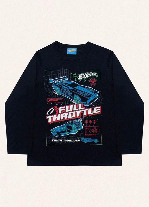 Fakini Kids - Camiseta Manga Longa Hot Wheels Preto 4