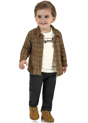 Marisol - Camiseta Manga Longa Infantil Bege - MARISOL