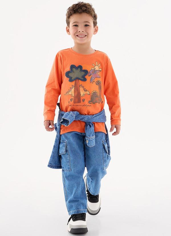 Up Baby - Camiseta Manga Longa Infantil Laranja 2