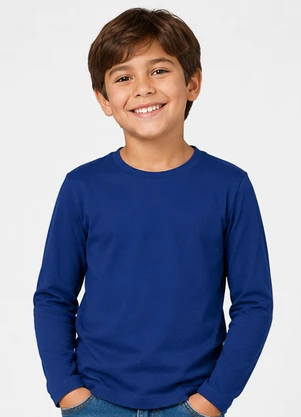 Select - Camiseta Manga Longa Infantil Masculina Azul - SELECT
