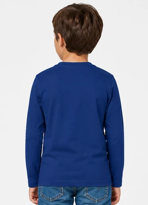 Select - Camiseta Manga Longa Infantil Masculina Azul - SELECT