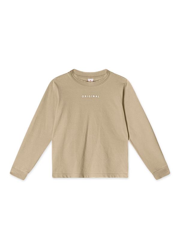 Marisol - Camiseta Manga Longa Infantil Masculina Bege