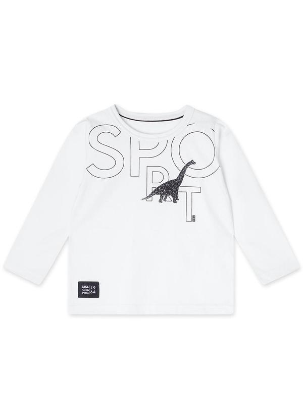 Marisol - Camiseta Manga Longa Infantil Masculina Branco