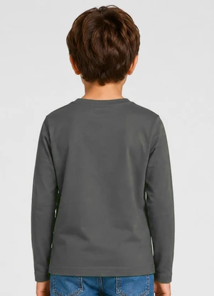 Select - Camiseta Manga Longa Infantil Masculina Cinza - SELECT