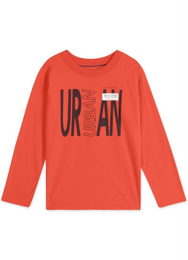 Marisol - Camiseta Manga Longa Infantil Menino Laranja