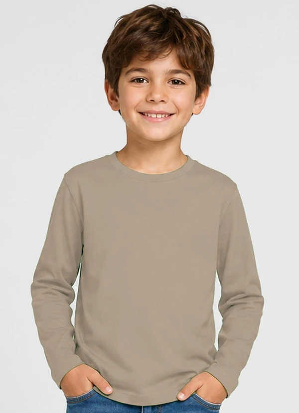 Select - Camiseta Manga Longa Infantil Masculina Marrom