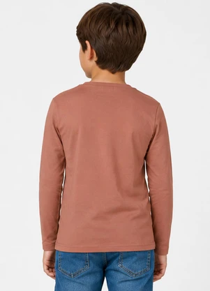 Select - Camiseta Manga Longa Infantil Masculina Marrom - SELECT