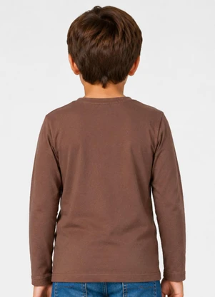Select - Camiseta Manga Longa Infantil Masculina Marrom - SELECT