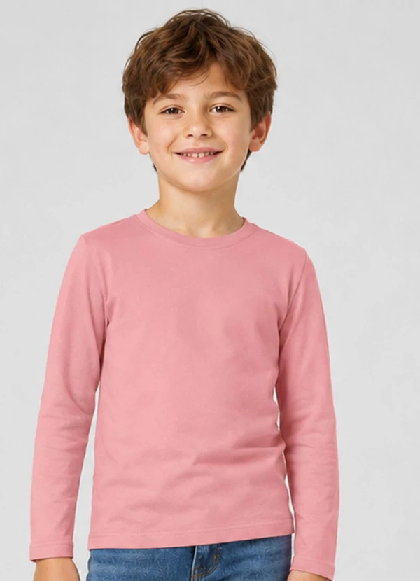 Select - Camiseta Manga Longa Infantil Masculina Rosa