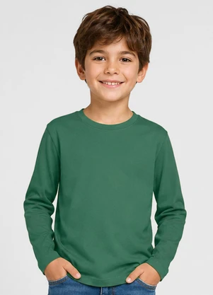 Select - Camiseta Manga Longa Infantil Masculina Verde - SELECT
