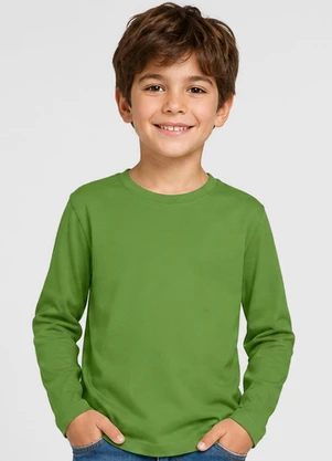 Select - Camiseta Manga Longa Infantil Masculina Verde - SELECT