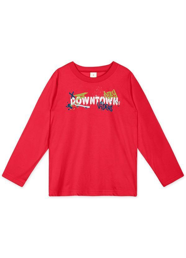 Marisol Play - Camiseta Manga Longa Infantil Menino Vermelho