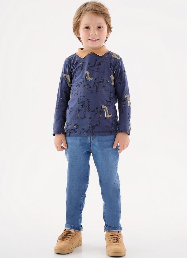 Up Baby - Camiseta Manga Longa Infantil Menino Azul 2