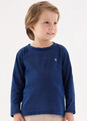 Up Baby - Camiseta Manga Longa Infantil Menino Azul - UP BABY