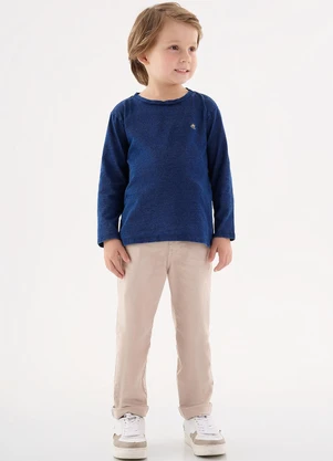 Up Baby - Camiseta Manga Longa Infantil Menino Azul - UP BABY