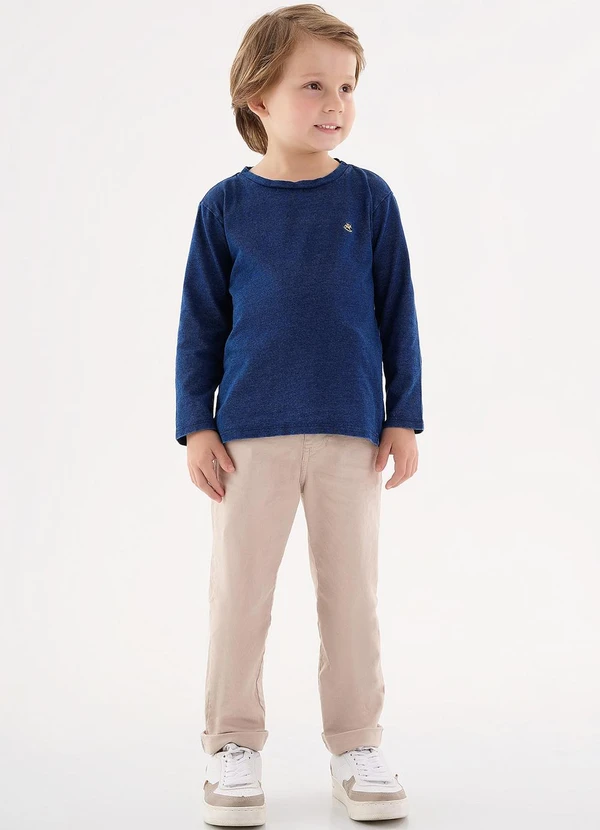 Up Baby - Camiseta Manga Longa Infantil Menino Azul 2