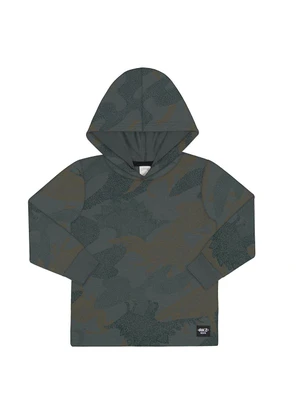 Alakazoo - Camiseta Manga Longa Infantil Menino com Capuz Verde - ALAKAZOO