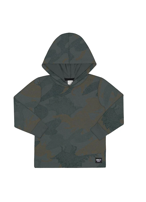 Alakazoo - Camiseta Manga Longa Infantil Menino com Capuz Verde 1