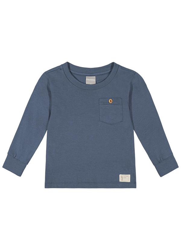 Colorittá - Camiseta Manga Longa Infantil Menino Lisa Azul