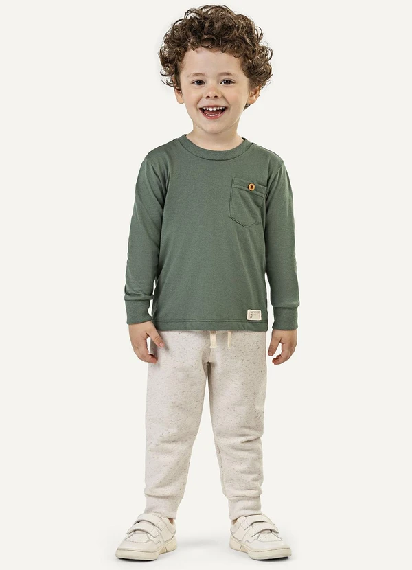 Colorittá - Camiseta Manga Longa Infantil Menino Lisa Verde 2