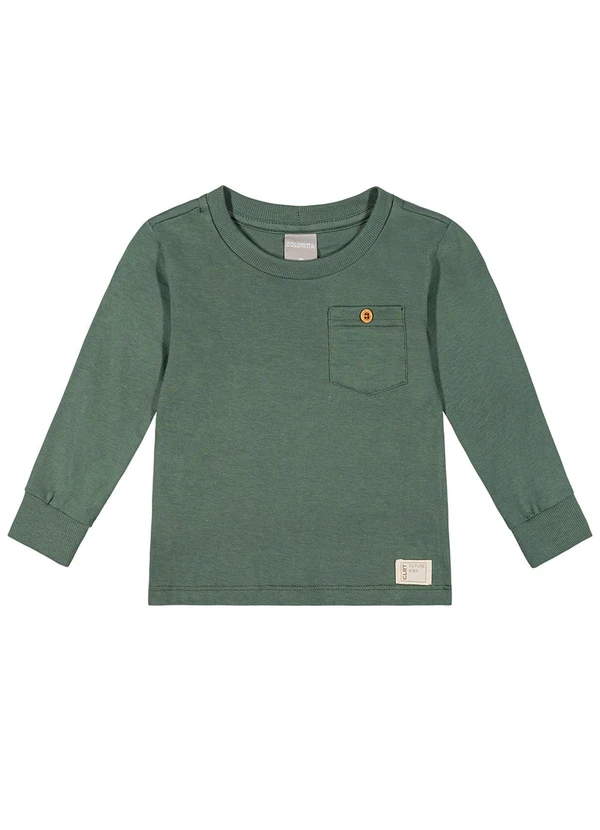 Colorittá - Camiseta Manga Longa Infantil Menino Lisa Verde 3