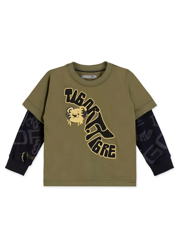 Tigor T Tigre - Camiseta Manga Longa Infantil Verde