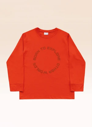 Fakini Kids - Camiseta Manga Longa Laranja - FAKINI KIDS