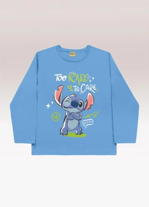 Fakini Kids - Camiseta Manga Longa Lilo & Stitch Azul - FAKINI KIDS