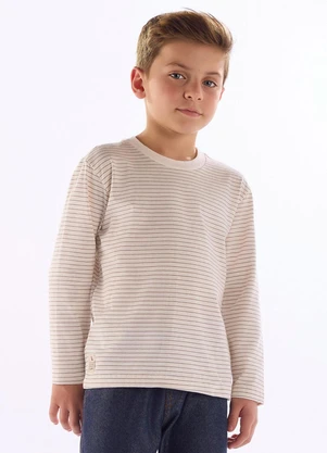 Quimby - Camiseta Manga Longa Listrada Branco - QUIMBY