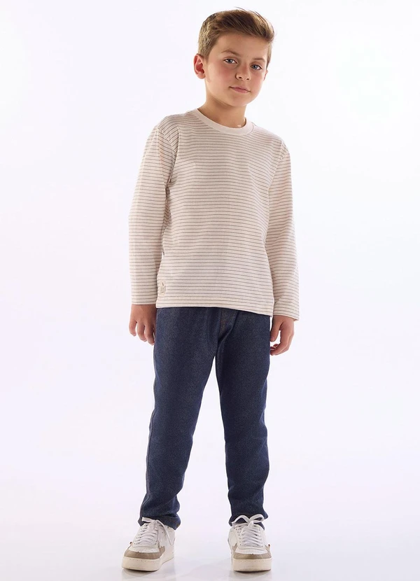 Quimby - Camiseta Manga Longa Listrada Branco 2