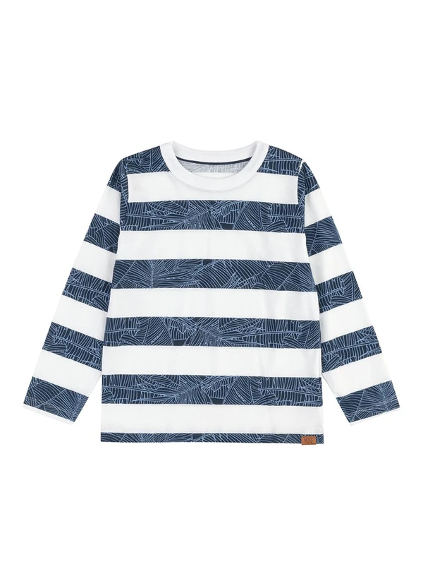 Marisol - Camiseta Manga Longa Listrada Marisol Azul