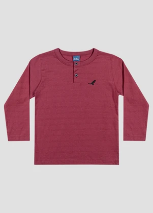 Reirex - Camiseta Manga Longa Malha Trabalhada Bordo - REIREX
