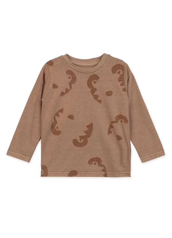 Tigor T Tigre - Camiseta Manga Longa Marrom