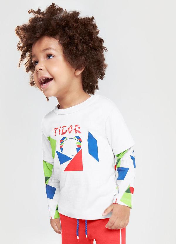 Tigor T Tigre - Camiseta Manga Longa Masculina Bebê Branco