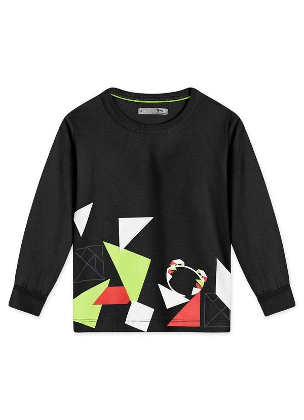 Tigor T Tigre - Camiseta Manga Longa Masculina Bebê Preto